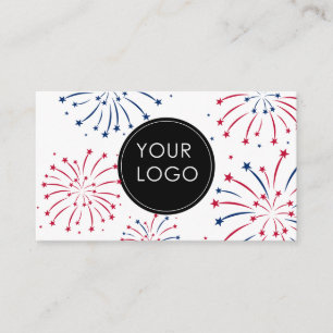 Add Logo 4th of July Business Company Fireworks Enclosure Card