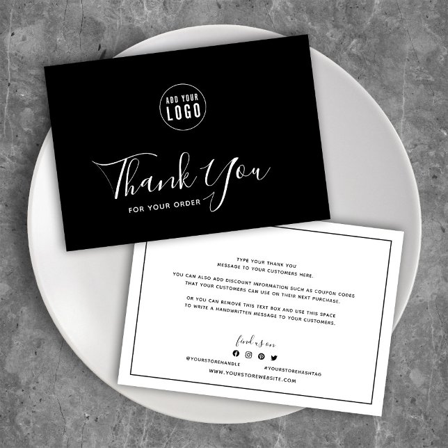 Add Logo Black Border Editable Colour Thank You (Creator Uploaded)
