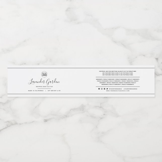 Add Logo Black Border Ingredients Product Label (Single Label)