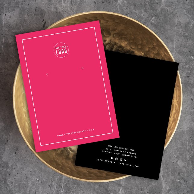 Add Logo Border Custom Colour Earring Display Card (Creator Uploaded)