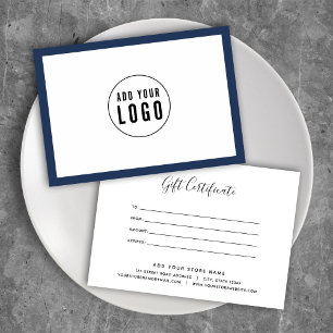 Add Logo Calligraphy Custom Colour Gift Certificat