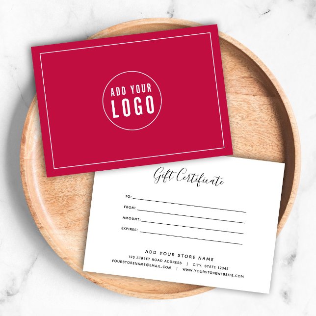 Add Logo Calligraphy Custom Colour Gift Certificat (Creator Uploaded)