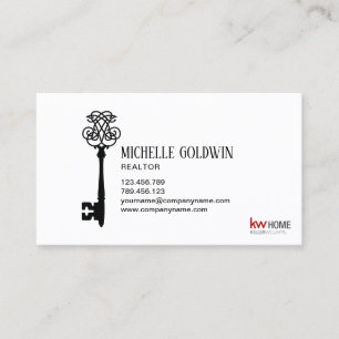 Add Logo Change color Real Estate Professional Key Business Card