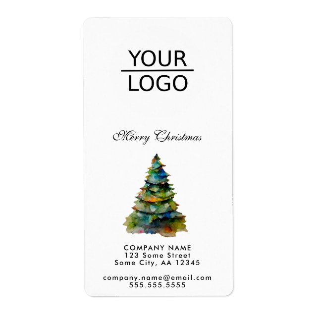 Add Logo Christmas Tree Company Address  (Front)
