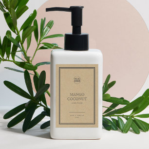 Add Logo Classic Grey Border Kraft Product Label