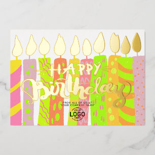 Add Logo Colourful Candles Business Happy Birthday