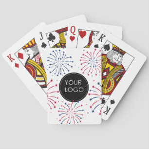 Add Logo Corporate Business Company 4th of July Playing Cards