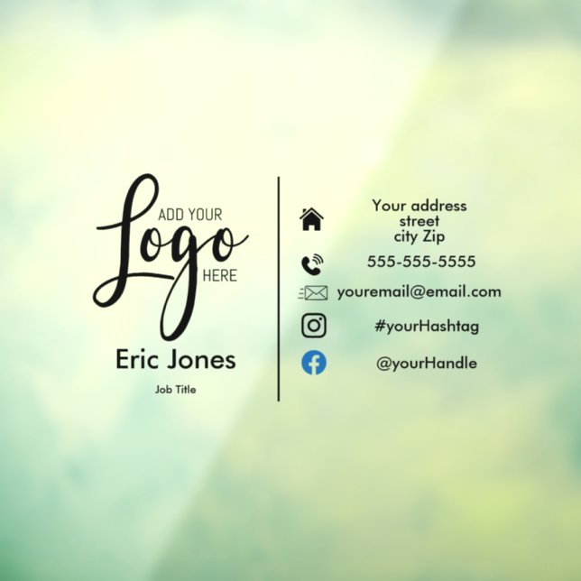 add logo Custom BUSINESS LOGO and social media Bus (Sheet 3)