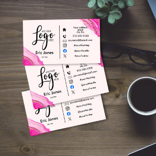 add logo Custom BUSINESS LOGO and social media Bus Card