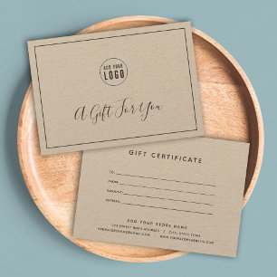Add Logo Dark Grey Border Gift Certificate