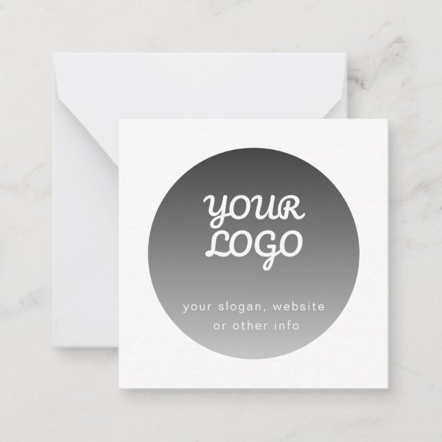 Add Logo | Dark Grey Gradient White Border Card (Front)