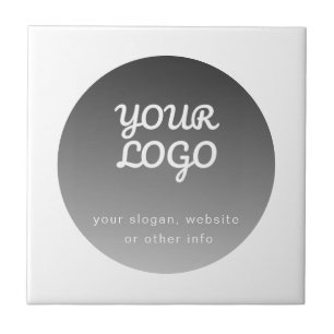 Add Logo   Dark Grey Gradient White Border Ceramic Tile