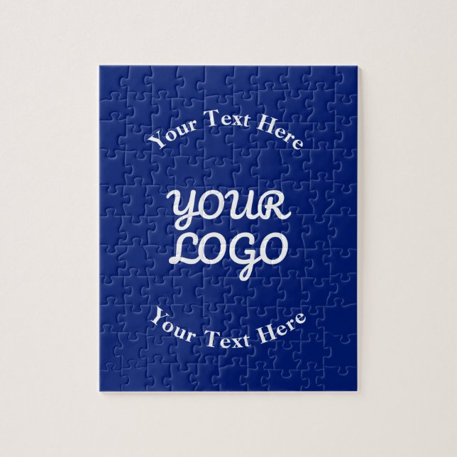 Add Logo Dark Navy Blue & White with Border Jigsaw Puzzle (Vertical)