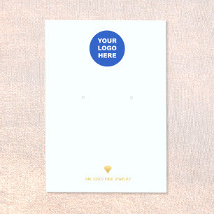 Add Logo  Earring Display Card Gold Diamond Icon