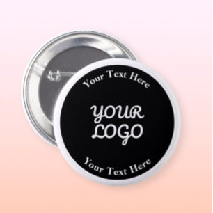 Add Logo Editable Black & White with Border 6 Cm Round Badge