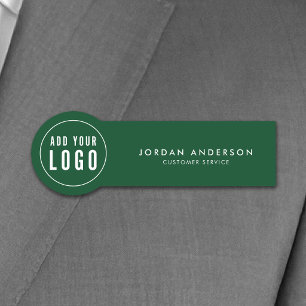 Add Logo Editable Colour Simple Modern Name Tag