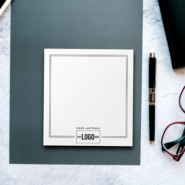 Add Logo Elegant Stylish Lines Name Personalised Notepad (Creator Uploaded)