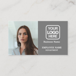 Add Logo Gray Modern Professional Photo Business Card