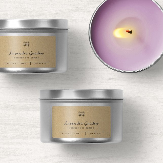 Add Logo Gray Script Lines Kraft Product Label (Creator Uploaded)