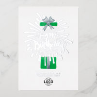 Add Logo Green Gift Fireworks Business Birthday