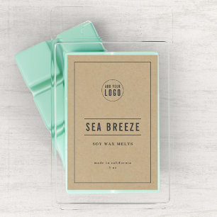 Add Logo Grey Border & Lines Kraft Product Label