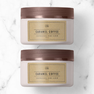 Add Logo Grey Border & Lines Kraft Product Label