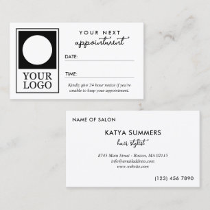 Add Logo Hair Stylist Your Next Appointment Card