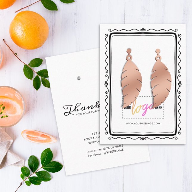 Add Logo Hand Drawn Frame Earrings Display Card 03 (Creator Uploaded)