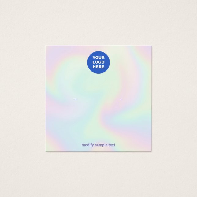 Add Logo Holographic Stud Earring Display Card (Front)