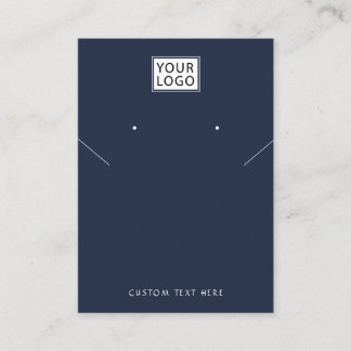 Add logo Jewellery black necklace earring display Business Card