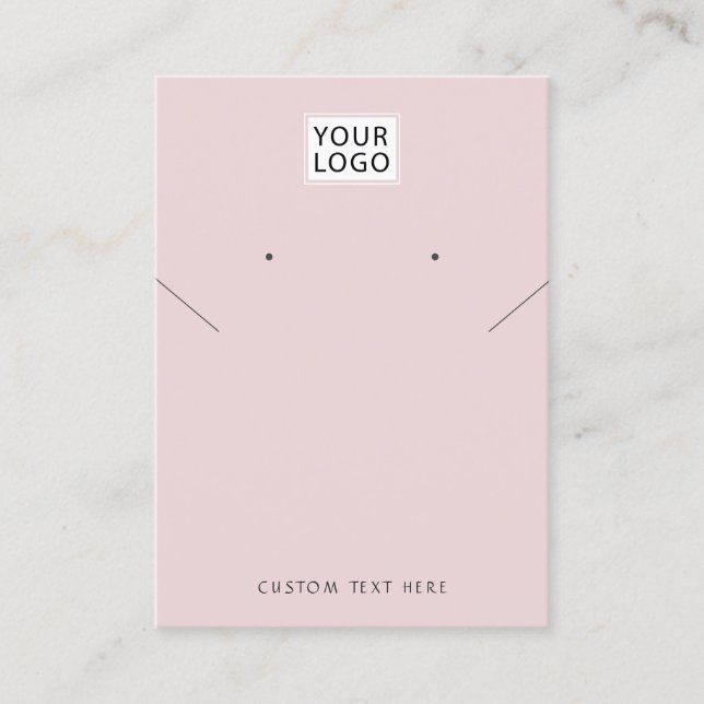 Add logo Jewellery black necklace earring display  Business Card (Front)