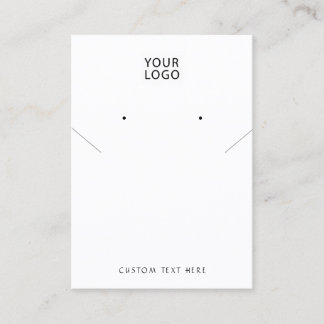 Add logo Jewellery White necklace earring display Business Card