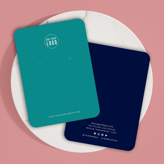 Add Logo Modern Custom Colour Earring Display Card (Creator Uploaded)