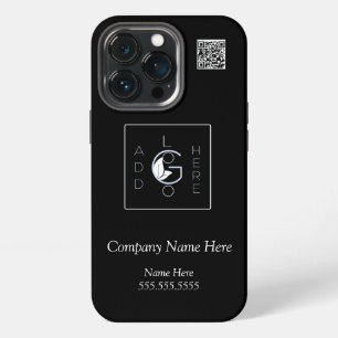 Add logo Modern Minimalist White script QR code iPhone 13 Pro Case
