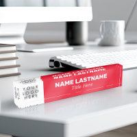 Add Logo Modern Name Title Simple Bright Red