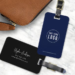 Add Logo Modern Script Business Custom Colours Luggage Tag<br><div class="desc">Add Logo Modern Script Business Custom Colours Luggage Tag that's perfect for you and your employees when travelling for work. Background colour on the front and back is editable, click "Edit" to change the colour Personalise it by replacing the placeholder text and the placeholder image with your own logo. For...</div>