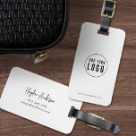 Add Logo Modern Script Business Custom Colours Luggage Tag<br><div class="desc">Add Logo Modern Script Business Custom Colours Luggage Tag that's perfect for you and your employees when travelling for work. Background colour on the front and back is editable, click "Edit" to change the colour Personalise it by replacing the placeholder text and the placeholder image with your own logo. For...</div>