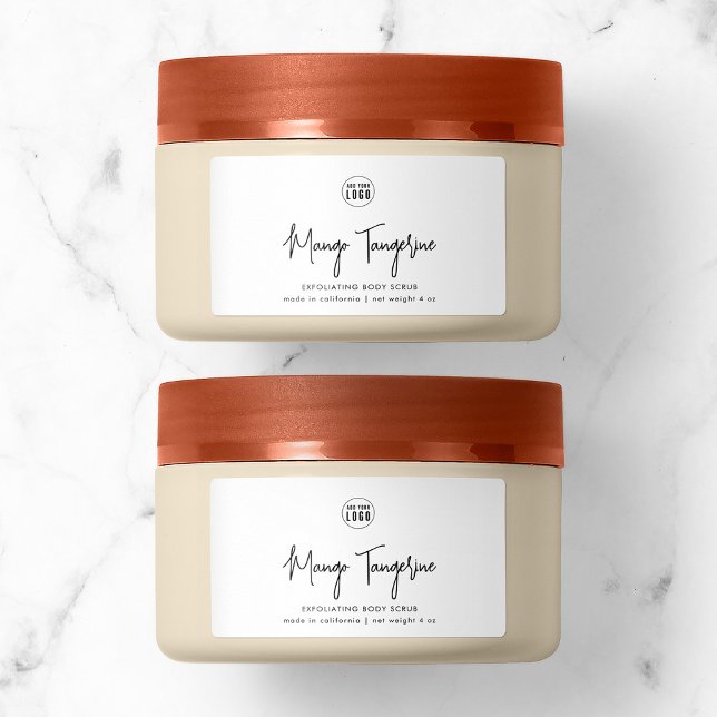 Add Logo Modern Script Minimalist Product Label (Creator Uploaded)