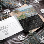 Add Logo Monet Art Painting Calendar 2025 Business Holiday Postcard<br><div class="desc">Our calendar 2025 on chic elegant black background holidays postcard will be the perfect promotional product for your company, business or holiday gift for your clients and employees. Besides best wishes and all your contact information with your custom logo on the back side it features the artwork of Claude Monet...</div>