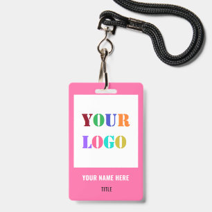 Add Logo or Photo Name Info Business Badge Example ID Badge