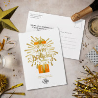 Add Logo Orange Gift Gold Fireworks Group Birthday