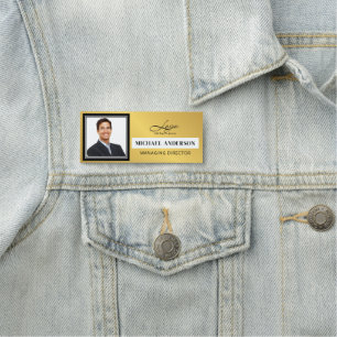 Add Logo & Photo Corporate Professional Employee Name Tag