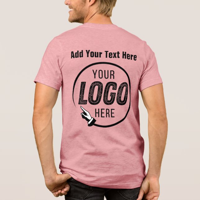 Add Logo Photo Image Picture Personalised Gifts Tri-Blend Shirt (Back)