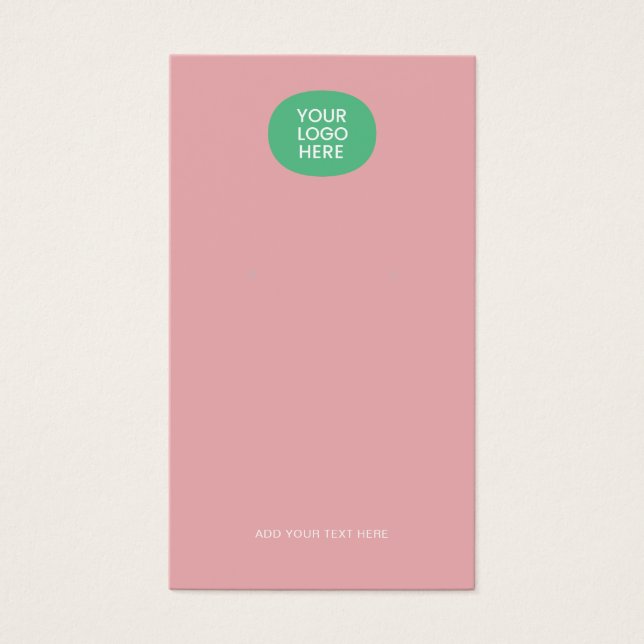 Add Logo Pink Earrings Display Card (Front)