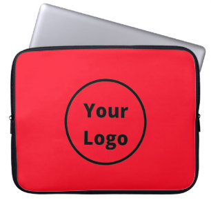 Add logo plain red laptop sleeve