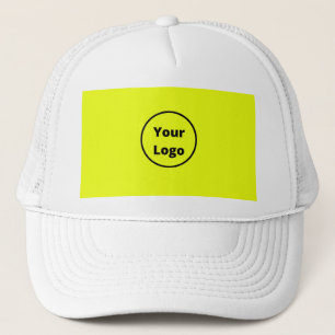 Add logo plain yellow trucker hat