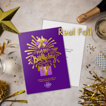 Add Logo Purple Gift Fireworks Business Birthday