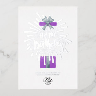 Add Logo Purple Gift Fireworks Business Birthday