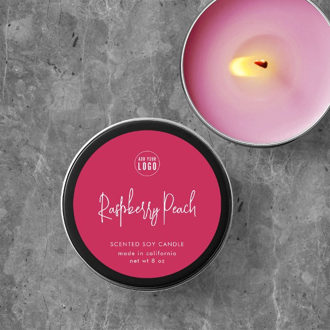 Add Logo Script Custom Colour Minimalist Product Classic Round Sticker (Creator Uploaded)