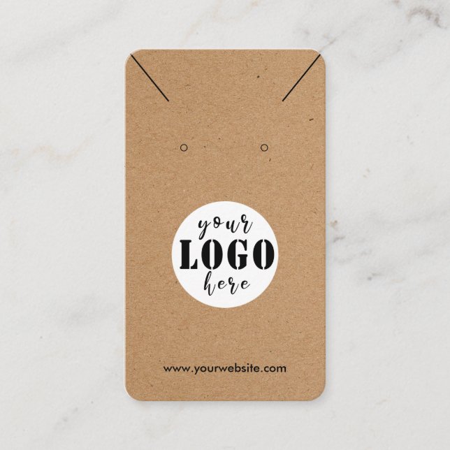  Add logo Simple Craft Paper earring Display Card (Front)